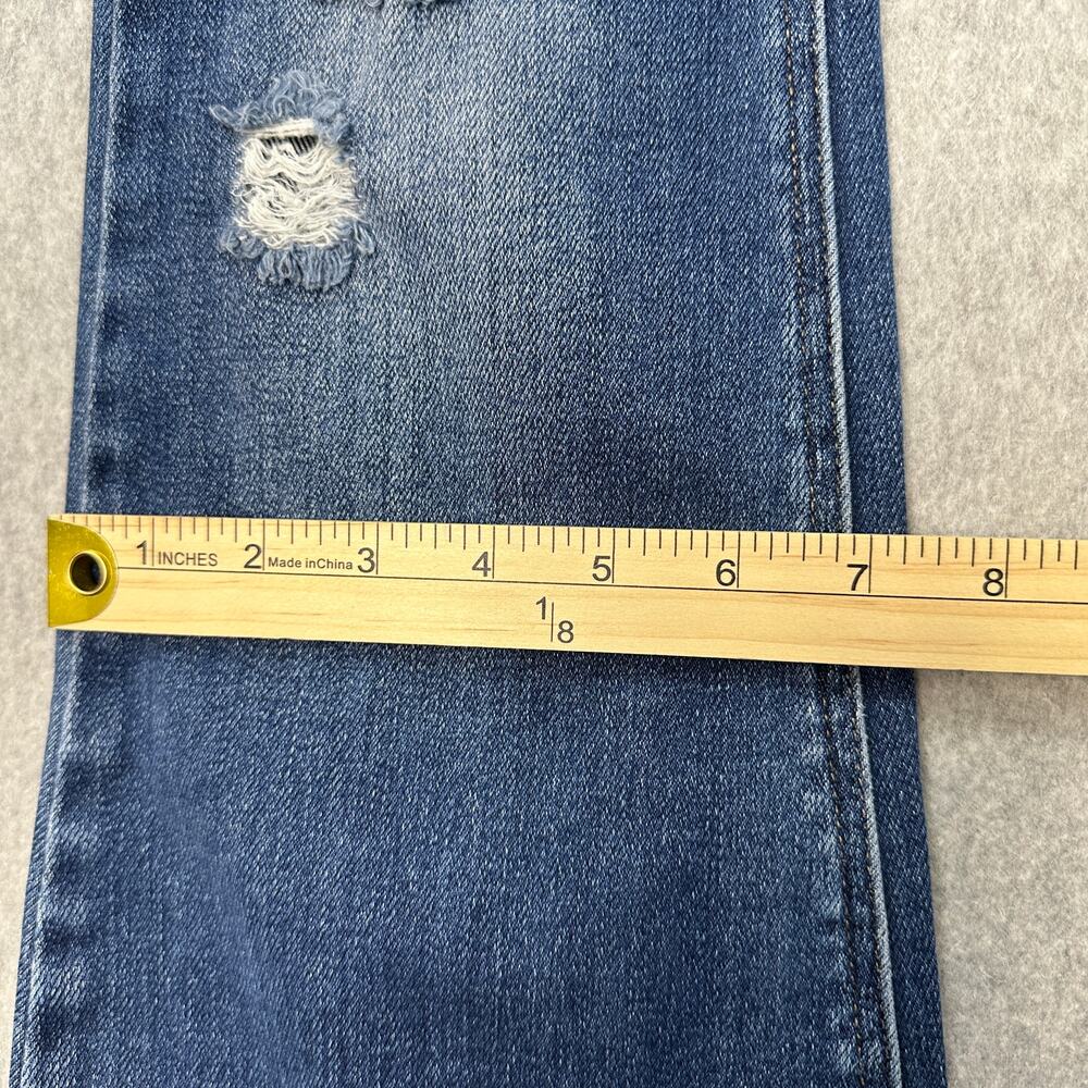 Kancan Jeans WMNS 28 Estilo Ripped Button Fly Wide Leg Raw Hem Mid-Rise Denim - Picture 9 of 11